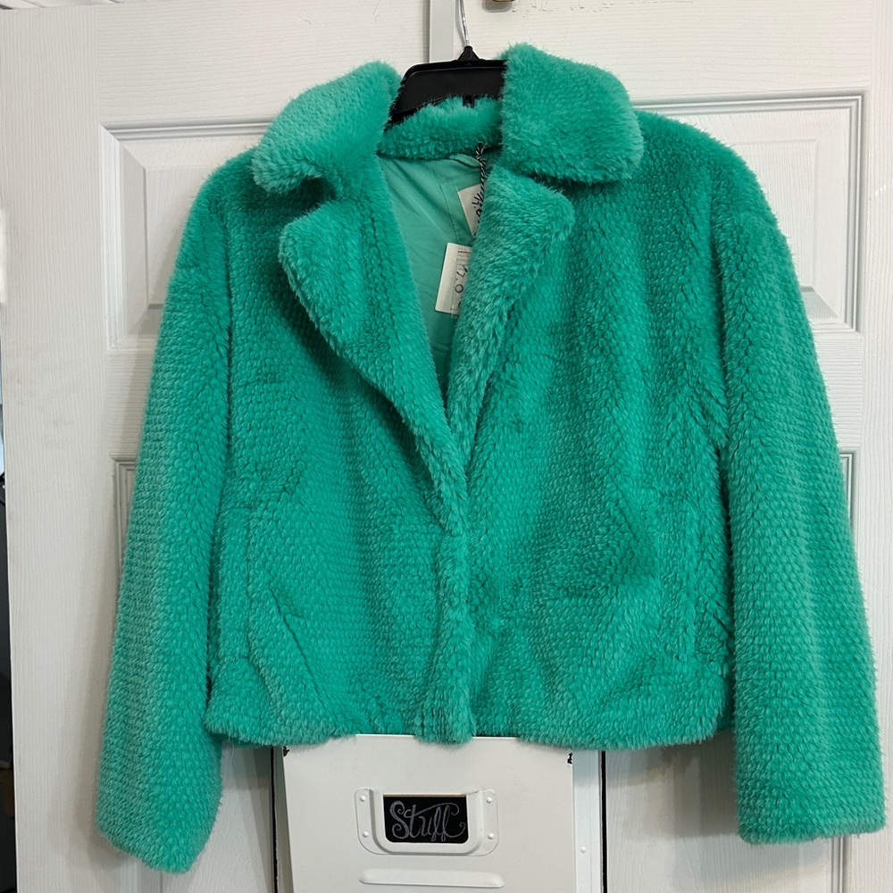 Chic Teal Teddy Jacket - image 1